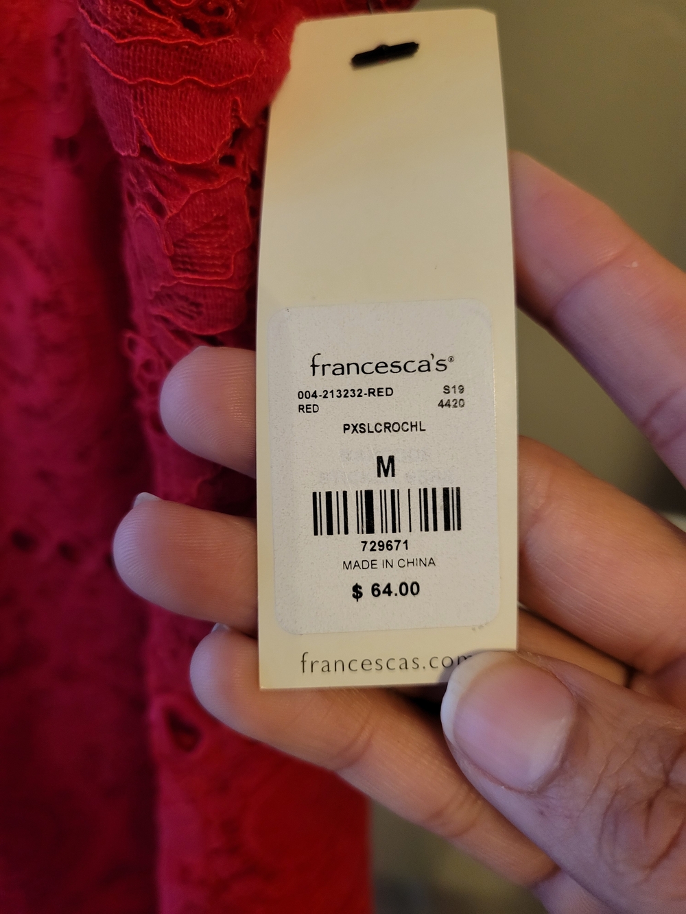 Francesca's Collections Red Lace Mini Dress with Spaghetti Straps Medium - Picture 7 of 15
